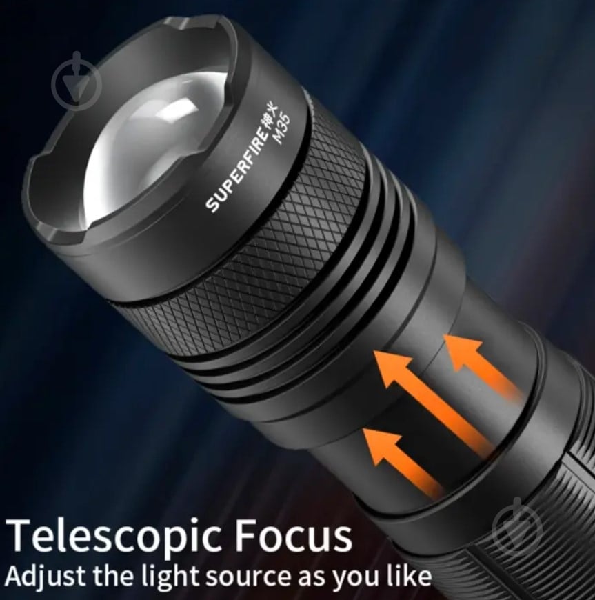 Фонарик аккумуляторный SuperFire SuperFire 430 Lm черный M35 - фото 2