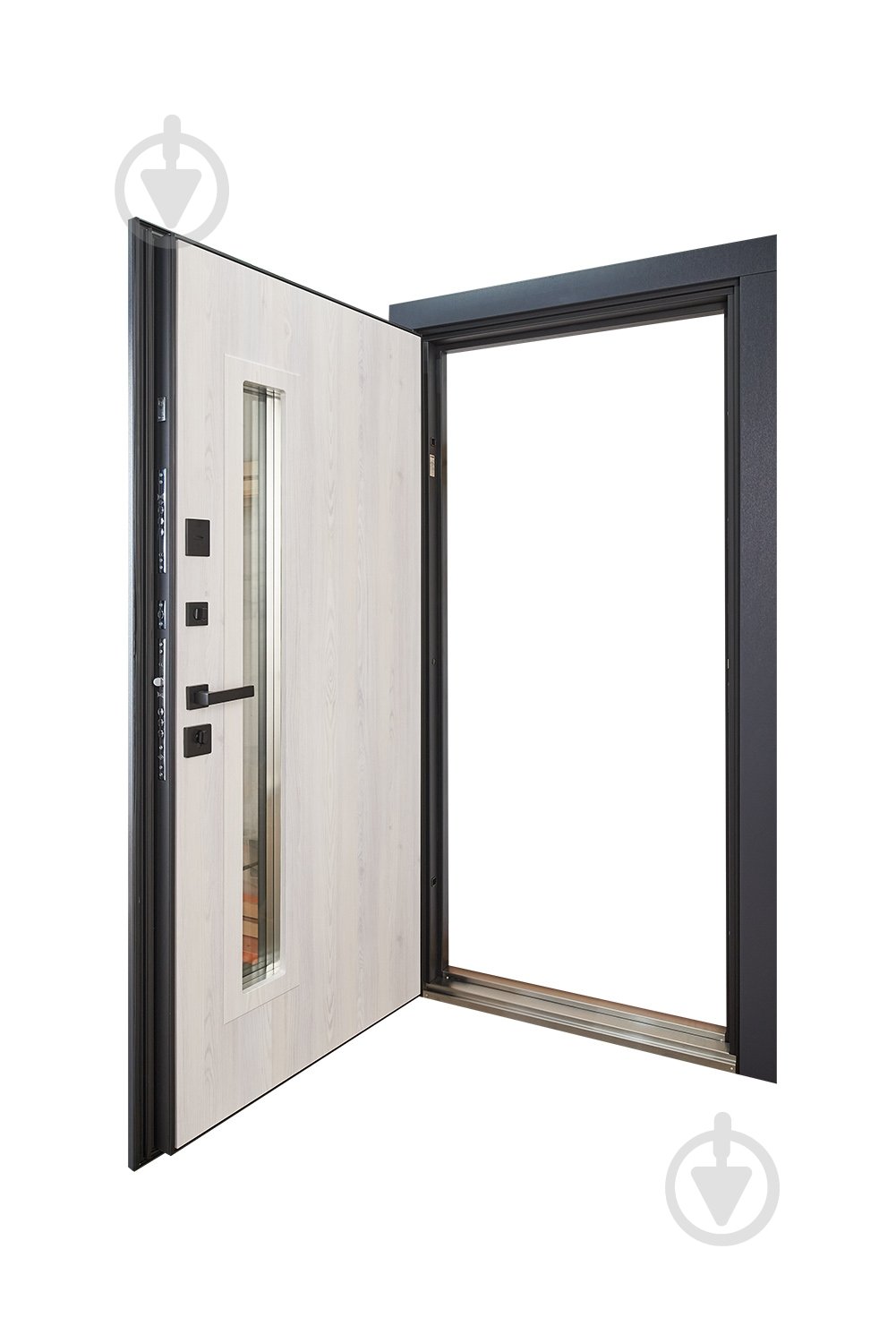 Двері вхідні Abwehr TRX (527+257) 096 П (АЦС + РАв) Kale2 ЧФ термо антрацит / рустик авіньйон блан 2050x960 мм праві - фото 6