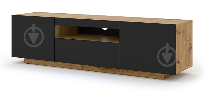 Тумба під ТВ BIM Furniture Aura 3д 1500x420x370 мм чорний матовий/дуб артізан(TV_STAND_AURA_150_ARTISAN_EICH) - фото 1