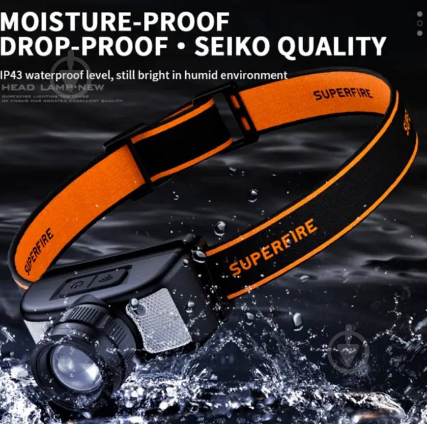 Ліхтар налобний SuperFire HL91 SuperFire 310 Lumen IP43 310 Lm чорний HL91 - фото 3