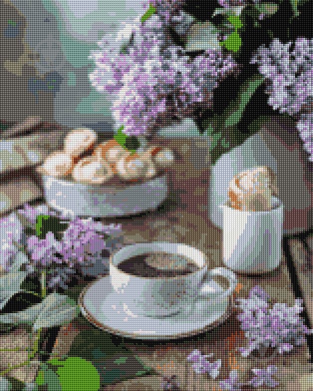 Алмазна мозаїка Кава з бузковим ароматом Brushme - фото 1