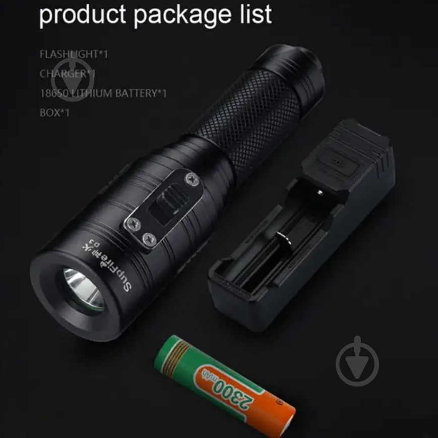 Фонарь SuperFire 620 Lm [019] Black D3 - фото 5