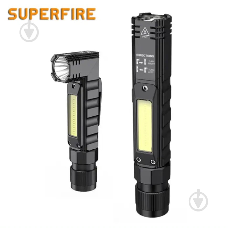 Фонарик аккумуляторный SuperFire 200 Lm черный G-19 - фото 2 Фонарик аккумуляторный SuperFire 200 Lm черный G-19 - фото 2