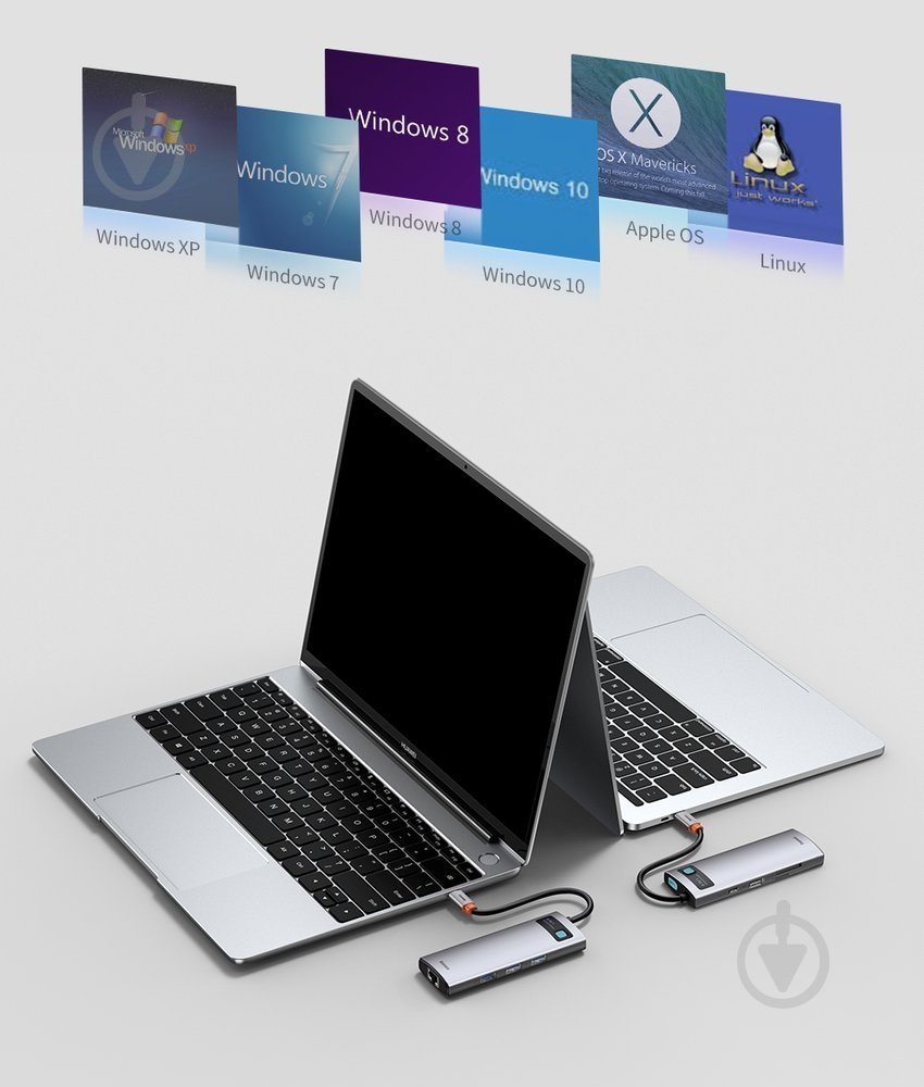 Док-станция BASEUS dark grey (CAHUB-CV0G) - фото 13 Док-станция BASEUS dark grey (CAHUB-CV0G) - фото 13