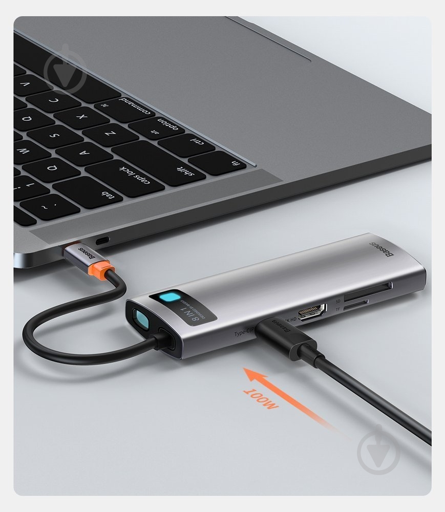 Док-станция BASEUS dark grey (CAHUB-CV0G) - фото 9 Док-станция BASEUS dark grey (CAHUB-CV0G) - фото 9