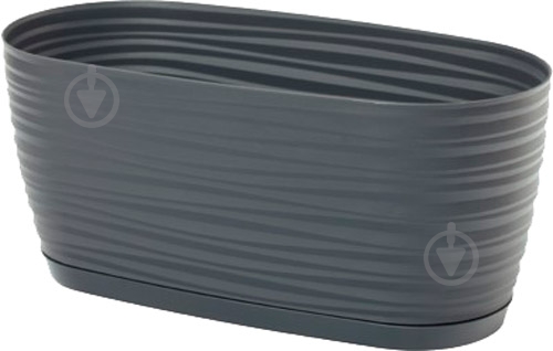 Вазон пластиковый Form Plastic Сахара мини Овал-27 овальный 2,7 л антрацит - фото 1