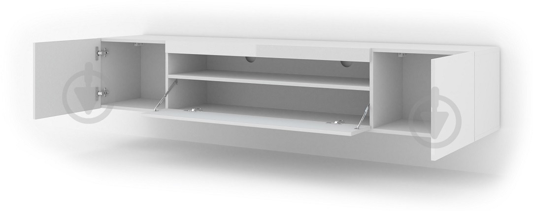 Тумба під ТВ BIM Furniture Aura 3д 2000x420x370 мм білий матовий/білий глянець(TV_STAND_AURA_200_WHITE_GLOSS) - фото 4