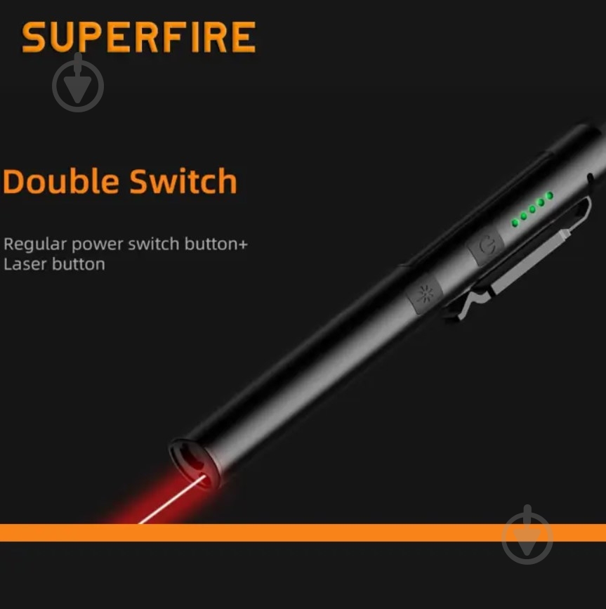 Фонарик карманный SuperFire 400 Lm черный J01 - фото 5