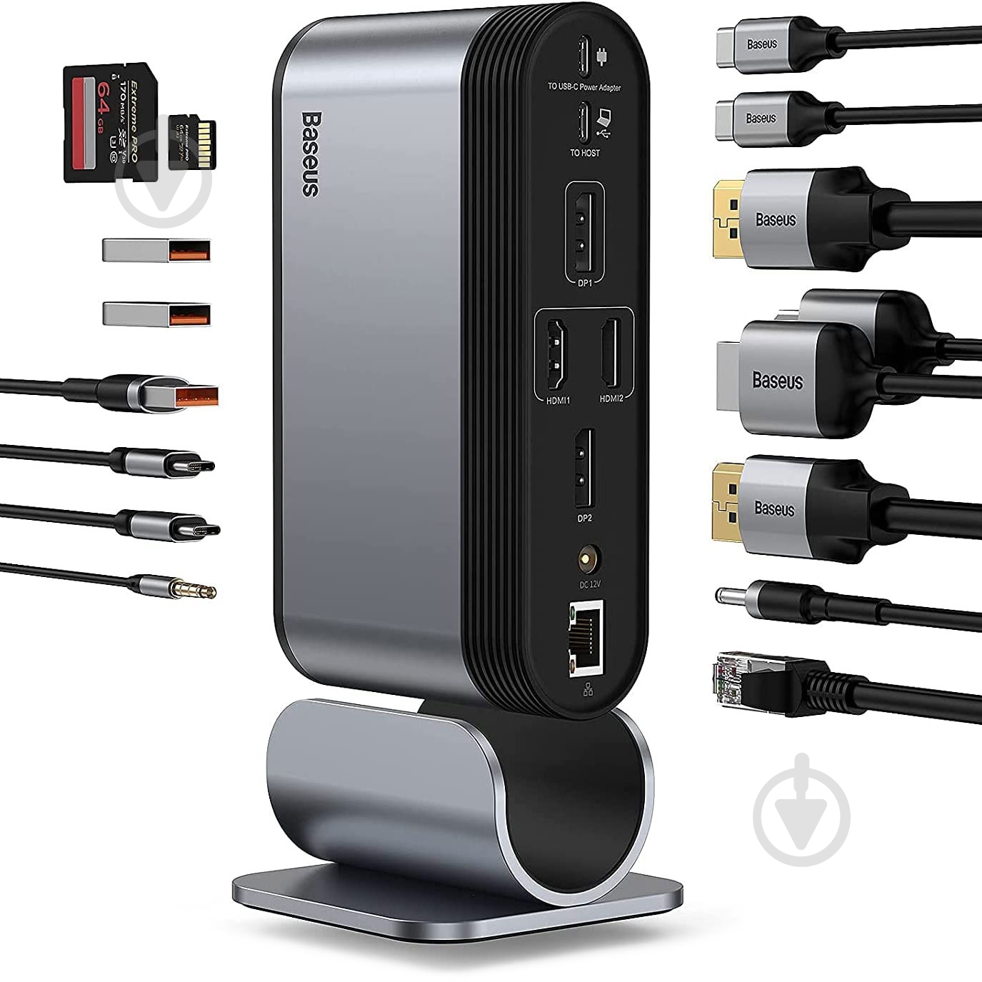 Док-станция BASEUS silver (CAHUB-HG0G) - фото 3