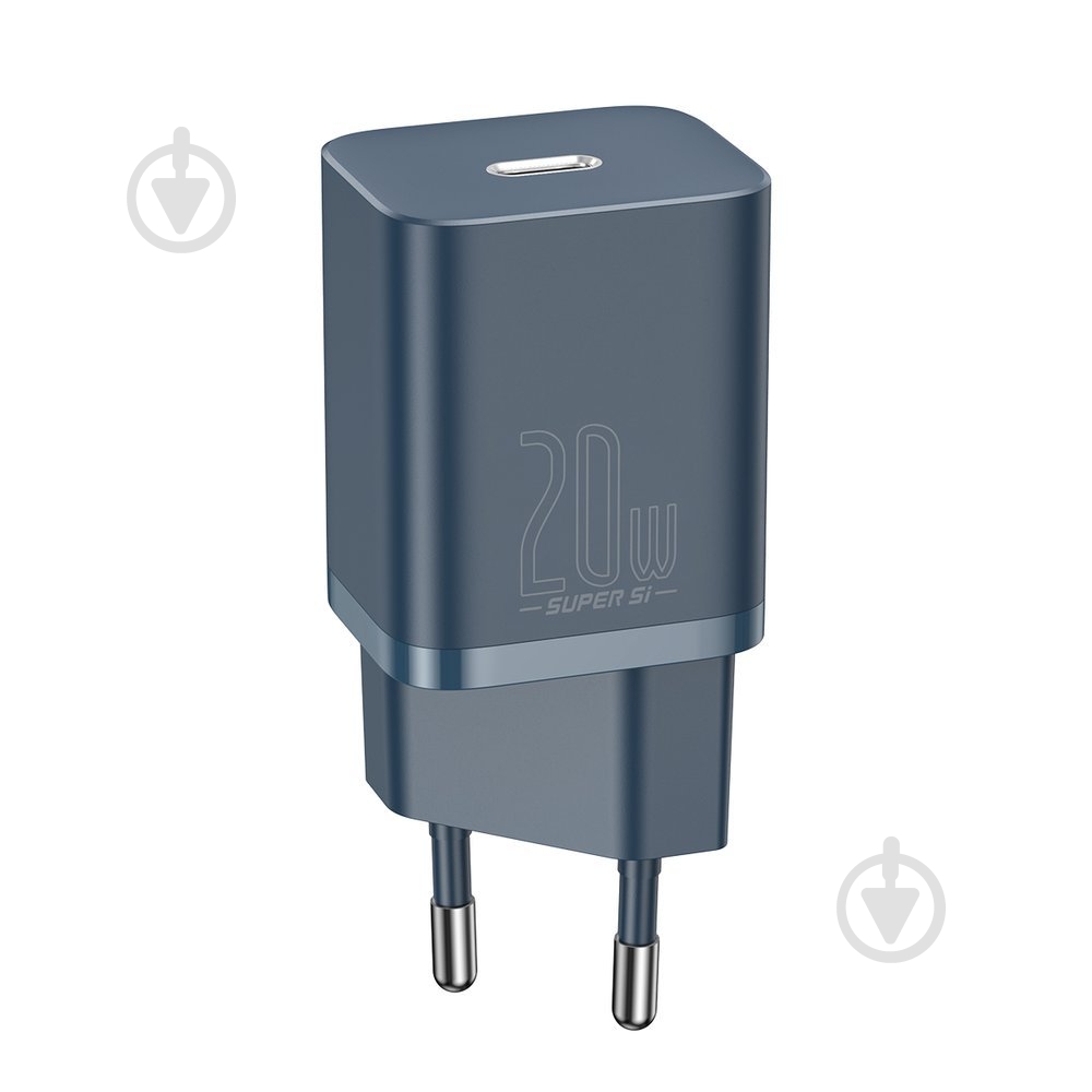 Сетевое зарядное устройство BASEUS Super Si 1C 20W With Simple Wisdom Data Cable Type-C/iP 1m Blue - фото 1 Сетевое зарядное устройство BASEUS Super Si 1C 20W With Simple Wisdom Data Cable Type-C/iP 1m Blue - фото 1