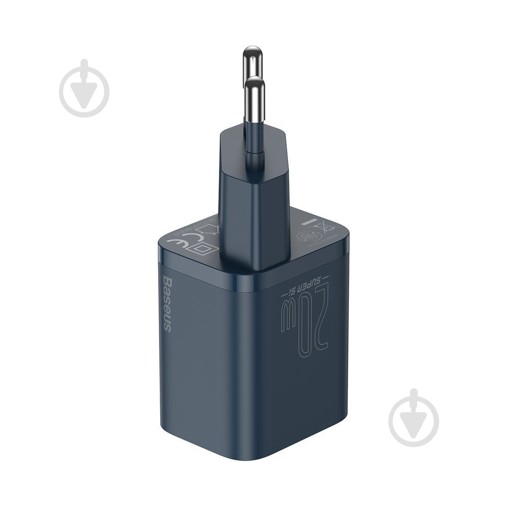Сетевое зарядное устройство BASEUS Super Si 1C 20W With Simple Wisdom Data Cable Type-C/iP 1m Blue - фото 3 Сетевое зарядное устройство BASEUS Super Si 1C 20W With Simple Wisdom Data Cable Type-C/iP 1m Blue - фото 3