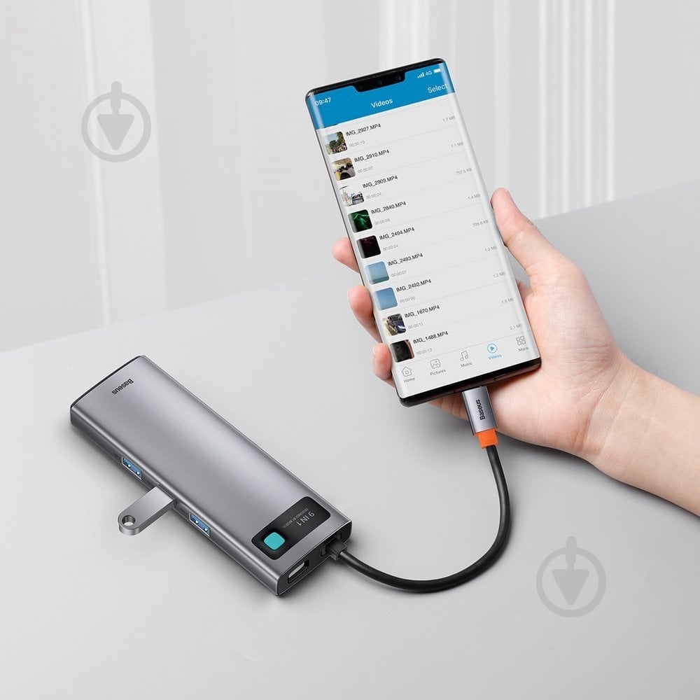 Док-станція BASEUS dark grey (CAHUB-CU0G) - фото 9 Док-станція BASEUS dark grey (CAHUB-CU0G) - фото 9