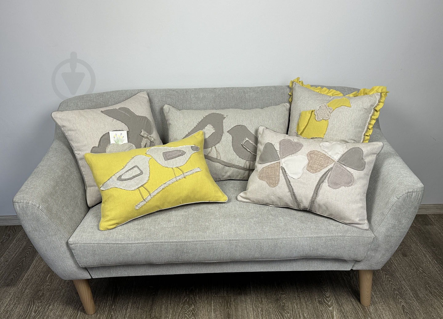 Подушка декоративна жовта Пара пташок 35x50 см Прованс - фото 4 Подушка декоративна жовта Пара пташок 35x50 см Прованс - фото 4