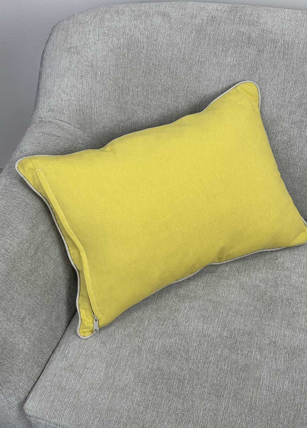 Подушка декоративна жовта Пара пташок 35x50 см Прованс - фото 2 Подушка декоративна жовта Пара пташок 35x50 см Прованс - фото 2