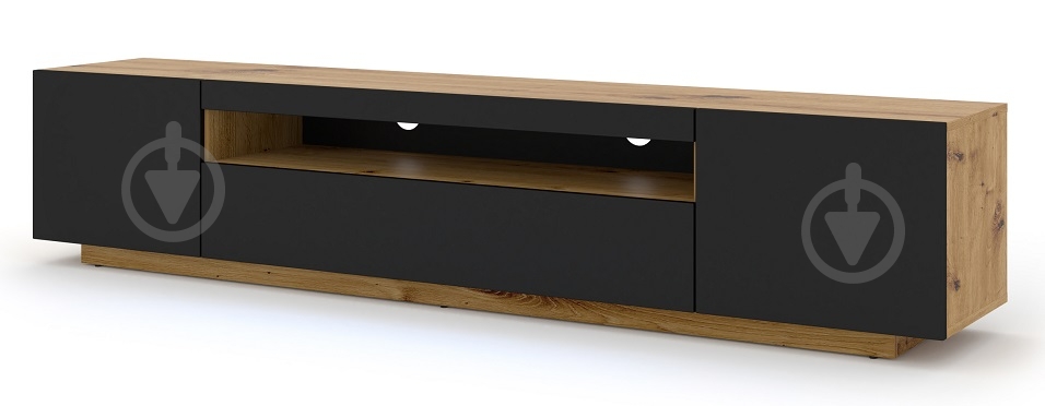 Тумба под ТВ BIM Furniture Aura 3д 2000x420x370 мм дуб артизан/черный матовый (TV_STAND_AURA_200_ARTISAN_EICH) - фото 3 Тумба под ТВ BIM Furniture Aura 3д 2000x420x370 мм дуб артизан/черный матовый (TV_STAND_AURA_200_ARTISAN_EICH) - фото 3