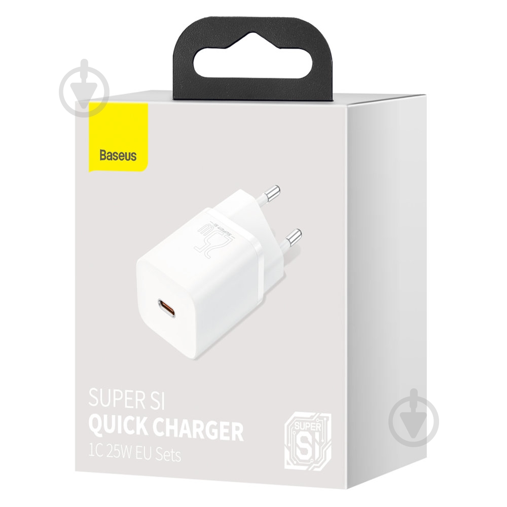 Сетевое зарядное устройство BASEUS Super Si Quick Charger 1C 25W EU White - фото 8 Сетевое зарядное устройство BASEUS Super Si Quick Charger 1C 25W EU White - фото 8