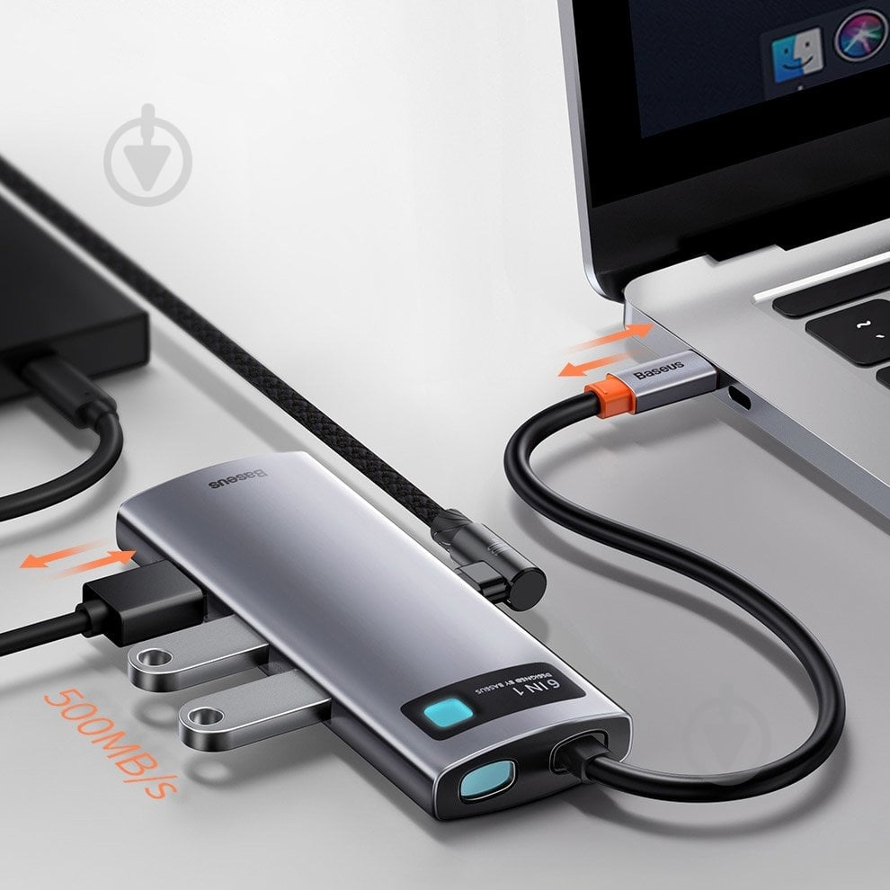 Док-станция BASEUS silver (CAHUB-CW0G) - фото 12 Док-станция BASEUS silver (CAHUB-CW0G) - фото 12