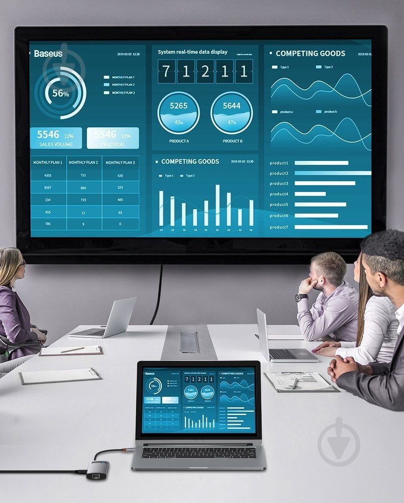 Док-станция BASEUS silver (CAHUB-CW0G) - фото 10 Док-станция BASEUS silver (CAHUB-CW0G) - фото 10