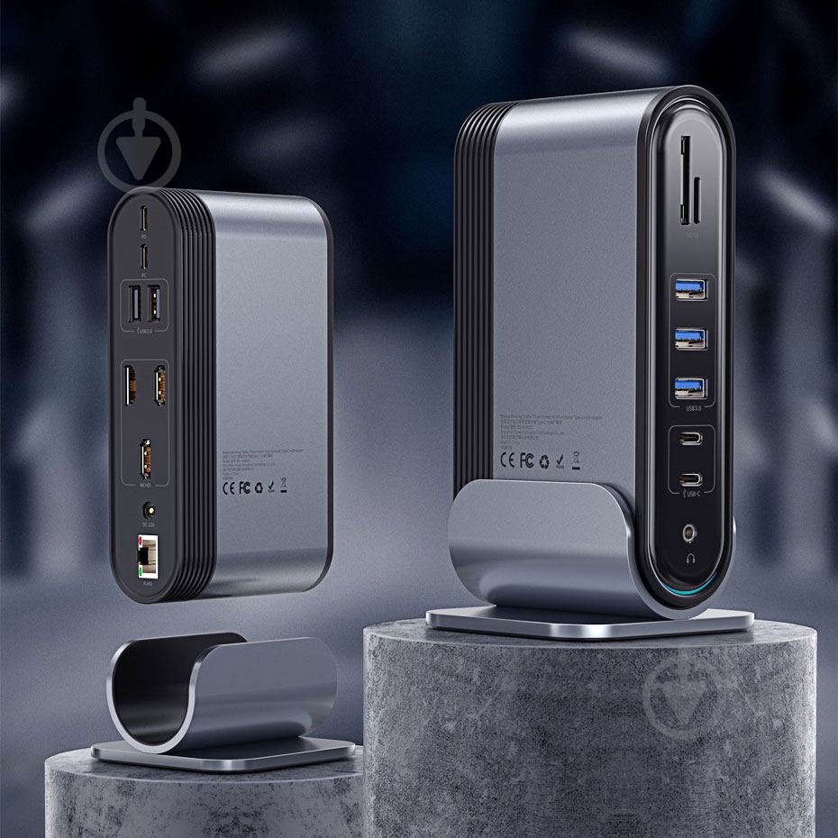 Док-станция BASEUS silver (CAHUB-BG0G) - фото 10 Док-станция BASEUS silver (CAHUB-BG0G) - фото 10