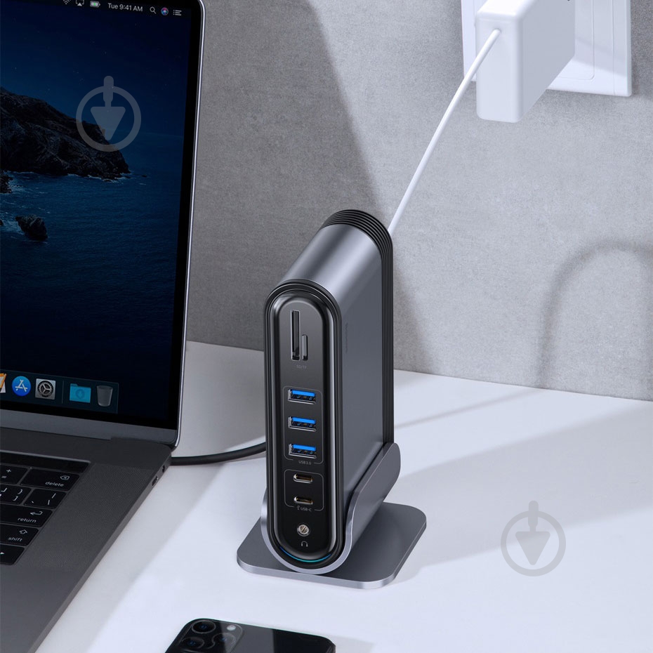 Док-станция BASEUS silver (CAHUB-BG0G) - фото 11 Док-станция BASEUS silver (CAHUB-BG0G) - фото 11