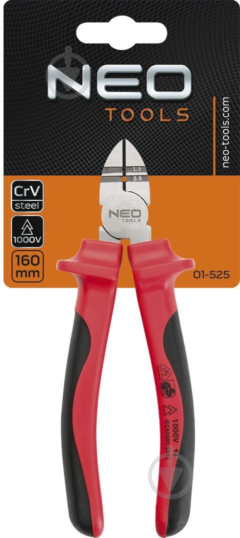 Бокорезы NEO tools 1000V 160 мм 01-525 - фото 2 Бокорезы NEO tools 1000V 160 мм 01-525 - фото 2