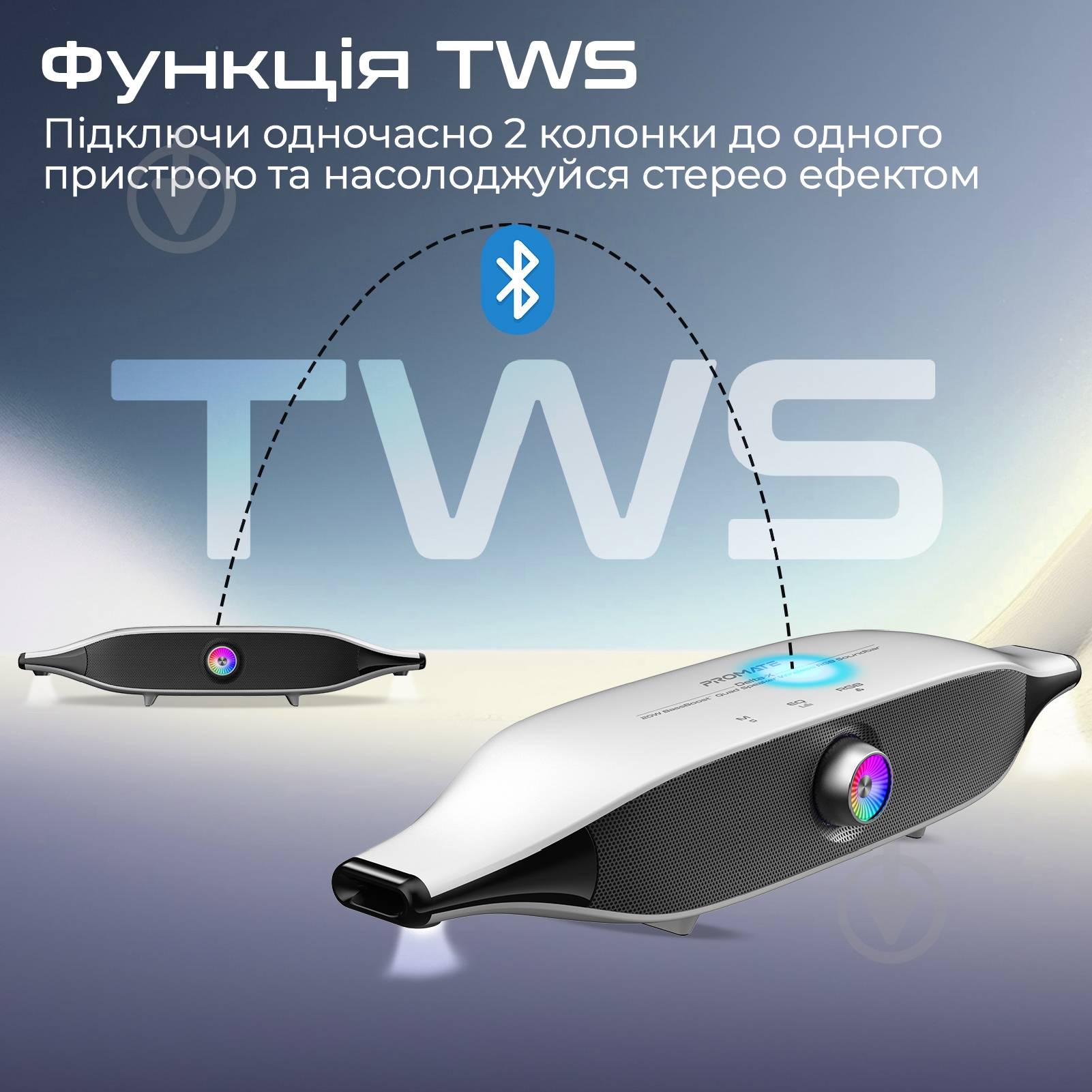 Саундбар Promate Delta-X 20W white (delta-x.white) - фото 4