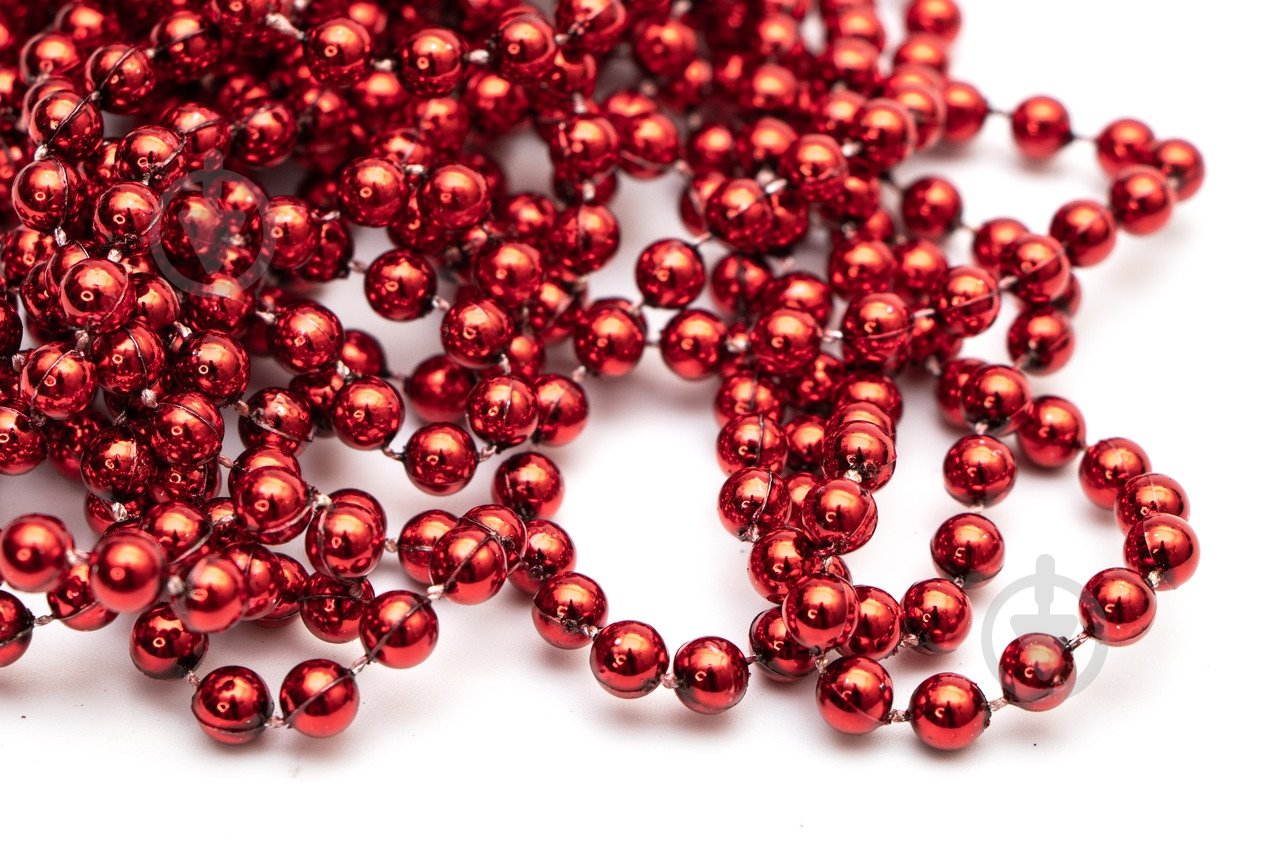Бусы для елки Девилон 250485 6мм 6 м красный - фото 1