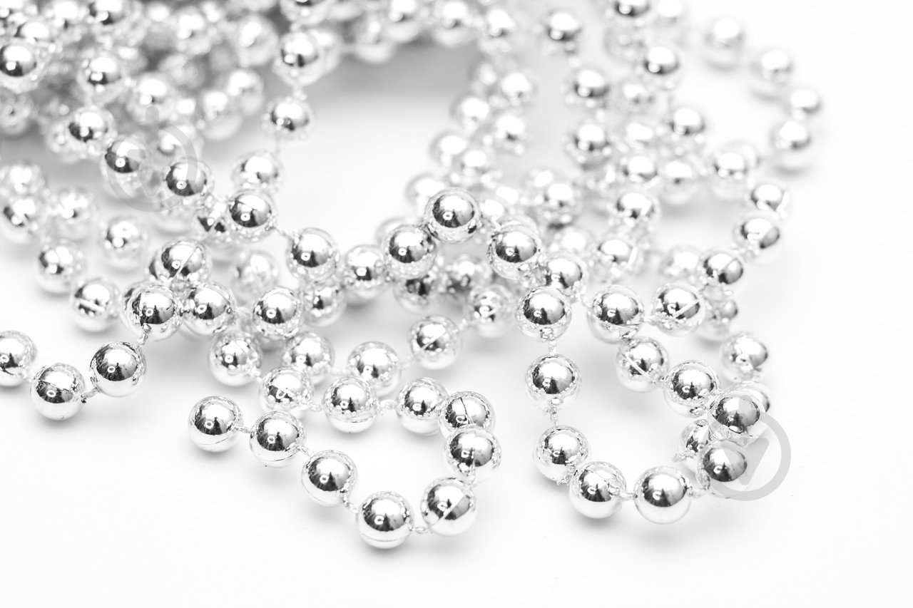 Бусы для елки Девилон 250508 6мм 6 м серебристый - фото 1 Бусы для елки Девилон 250508 6мм 6 м серебристый - фото 1