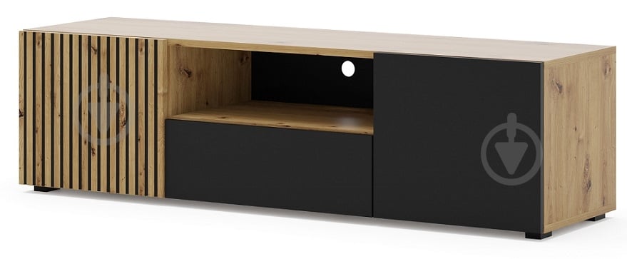 Тумба під ТВ BIM Furniture Auris 3д 1500x420x420 мм чорний матовий/дуб артізан(AURIS_RTV_150_ARTISAN_OAK) - фото 1 Тумба під ТВ BIM Furniture Auris 3д 1500x420x420 мм чорний матовий/дуб артізан(AURIS_RTV_150_ARTISAN_OAK) - фото 1