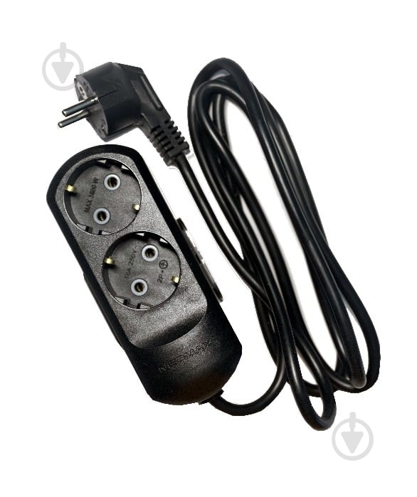 Удлинитель Neomax без заземления 2 гн. черный 3 м NX510203 - фото 1