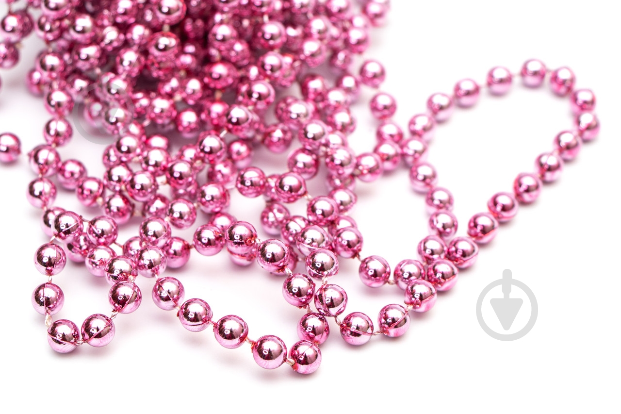 Бусы для елки Девилон 250539 6мм 6 м розовый - фото 2