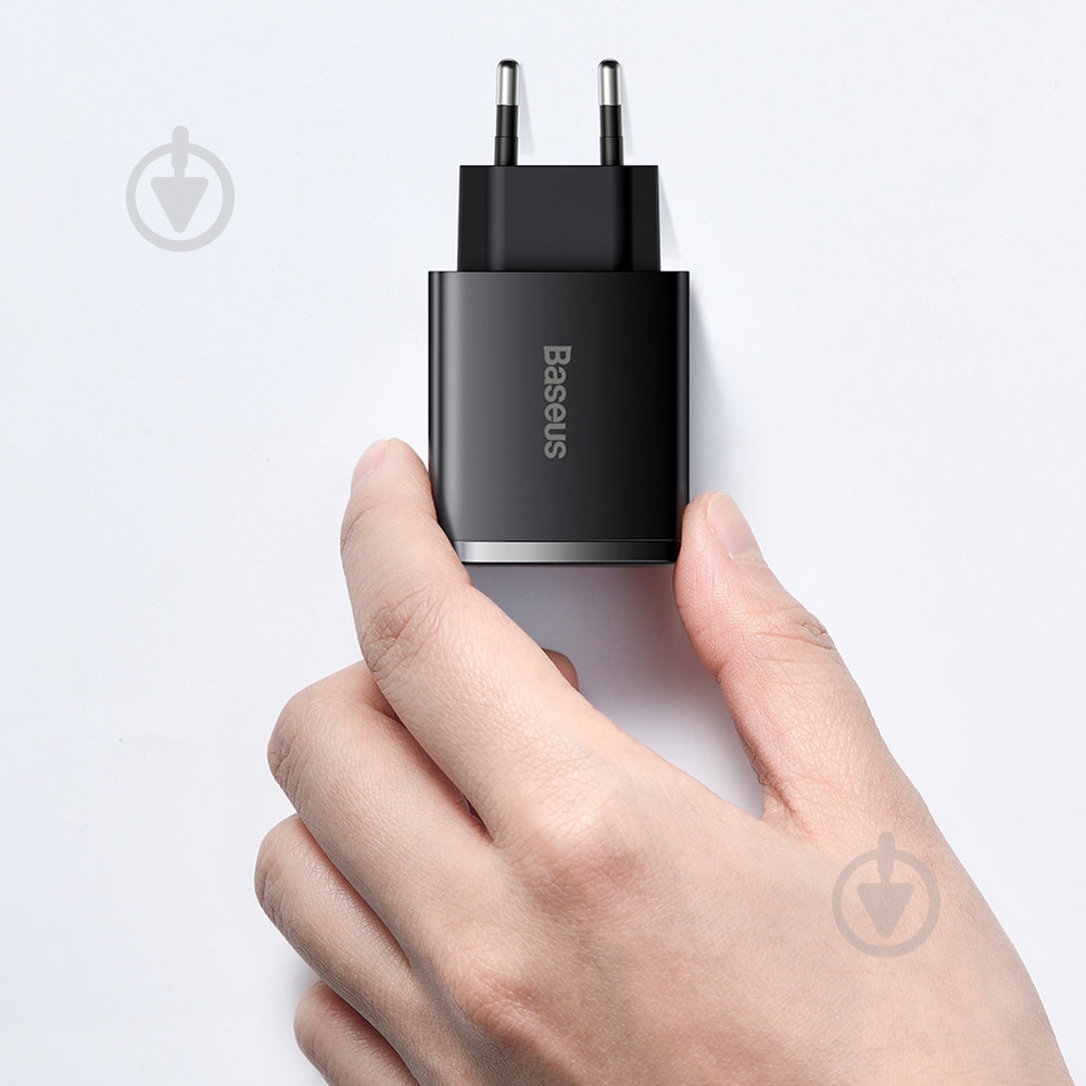 Мережевий зарядний пристрій BASEUS Compact Quick Charger 2U+C 30W EU Black - фото 11 Мережевий зарядний пристрій BASEUS Compact Quick Charger 2U+C 30W EU Black - фото 11