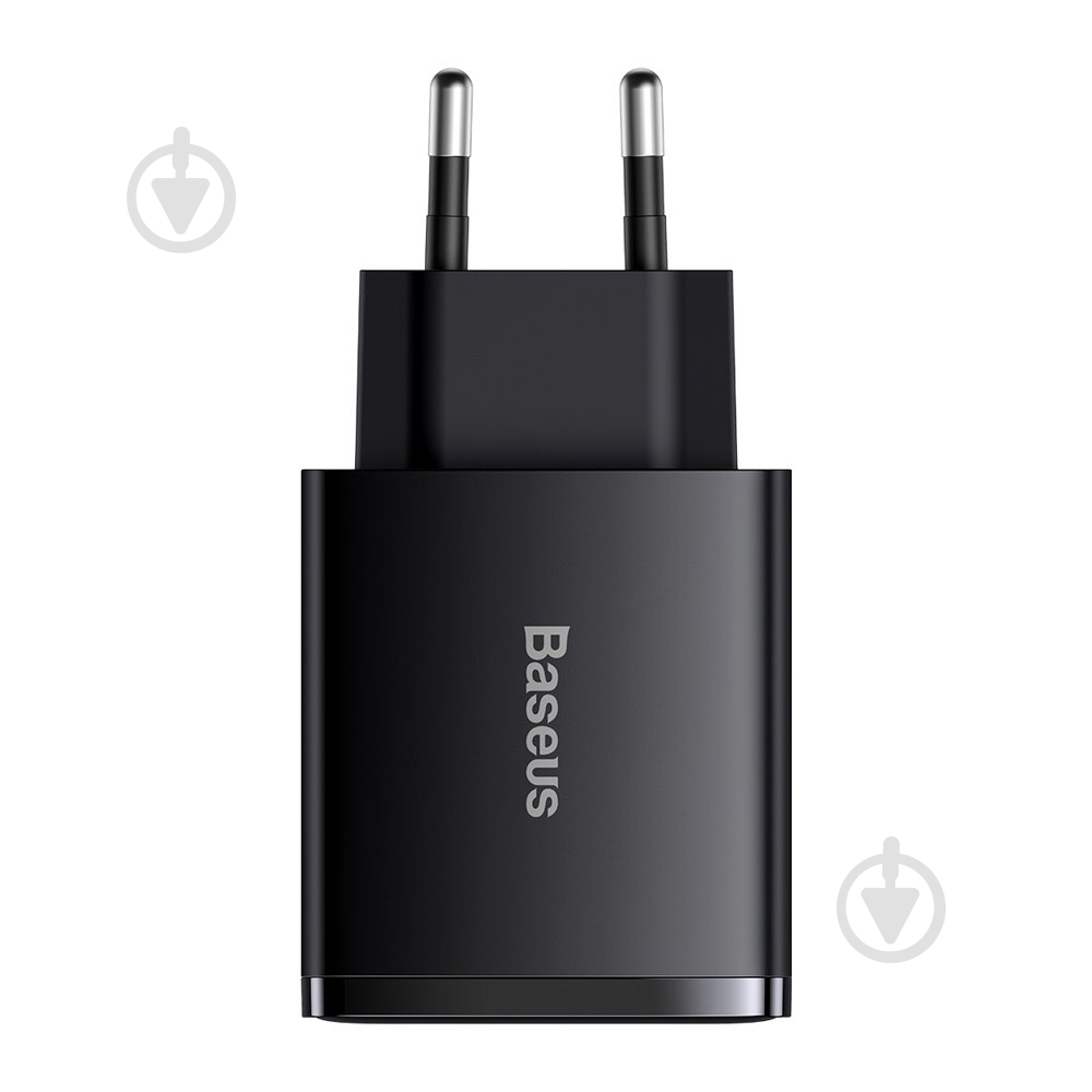 Мережевий зарядний пристрій BASEUS Compact Quick Charger 2U+C 30W EU Black - фото 2 Мережевий зарядний пристрій BASEUS Compact Quick Charger 2U+C 30W EU Black - фото 2
