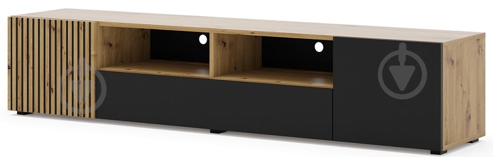 Тумба под ТВ BIM Furniture Auris 3д 2000x420x420 мм черный матовый/дуб артизан(AURIS_RTV_200_ARTISAN_OAK) - фото 1 Тумба под ТВ BIM Furniture Auris 3д 2000x420x420 мм черный матовый/дуб артизан(AURIS_RTV_200_ARTISAN_OAK) - фото 1