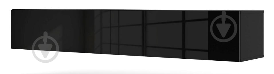 Тумба под ТВ BIM Furniture Bingo 2д 1800x300x400 мм черный матовый/черный глянец (BINGO_180_HIGH GLOSS (MOQ 30) - фото 1 Тумба под ТВ BIM Furniture Bingo 2д 1800x300x400 мм черный матовый/черный глянец (BINGO_180_HIGH GLOSS (MOQ 30) - фото 1