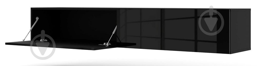 Тумба под ТВ BIM Furniture Bingo 2д 1800x300x400 мм черный матовый/черный глянец (BINGO_180_HIGH GLOSS (MOQ 30) - фото 2 Тумба под ТВ BIM Furniture Bingo 2д 1800x300x400 мм черный матовый/черный глянец (BINGO_180_HIGH GLOSS (MOQ 30) - фото 2