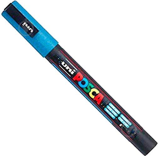 Маркер UNI POSCA 0.9-1.3мм PC-3M.L.Blue голубой - фото 1