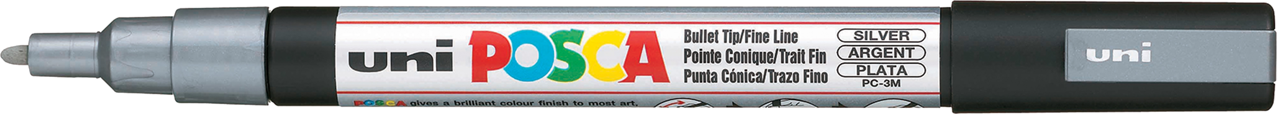 Маркер UNI POSCA 0.9-1.3мм PC-3M.Silver срібний - фото 4 Маркер UNI POSCA 0.9-1.3мм PC-3M.Silver срібний - фото 4