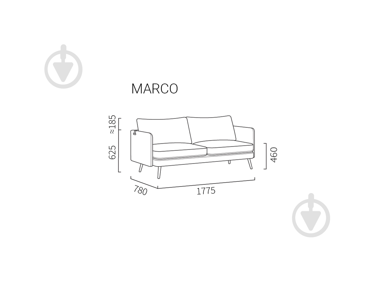 Диван прямий SOFALINO MARСO гірчичний 1775x780x625 мм - фото 5