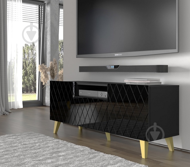 Тумба під ТВ BIM Furniture Diuna HG 1450x620x420 мм золотий/чорний матовий (DIUNA_RTV_145_3D1K_BM_BG_GL) - фото 5 Тумба під ТВ BIM Furniture Diuna HG 1450x620x420 мм золотий/чорний матовий (DIUNA_RTV_145_3D1K_BM_BG_GL) - фото 5