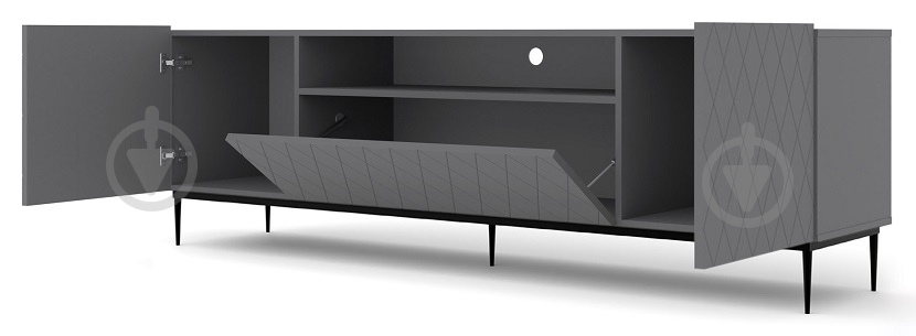 Тумба под ТВ BIM Furniture Diuna 1930x600x400 мм черный/графит матовый (DIUNA_RTV2D1K_193_GRAPHITE_MAT) - фото 2 Тумба под ТВ BIM Furniture Diuna 1930x600x400 мм черный/графит матовый (DIUNA_RTV2D1K_193_GRAPHITE_MAT) - фото 2