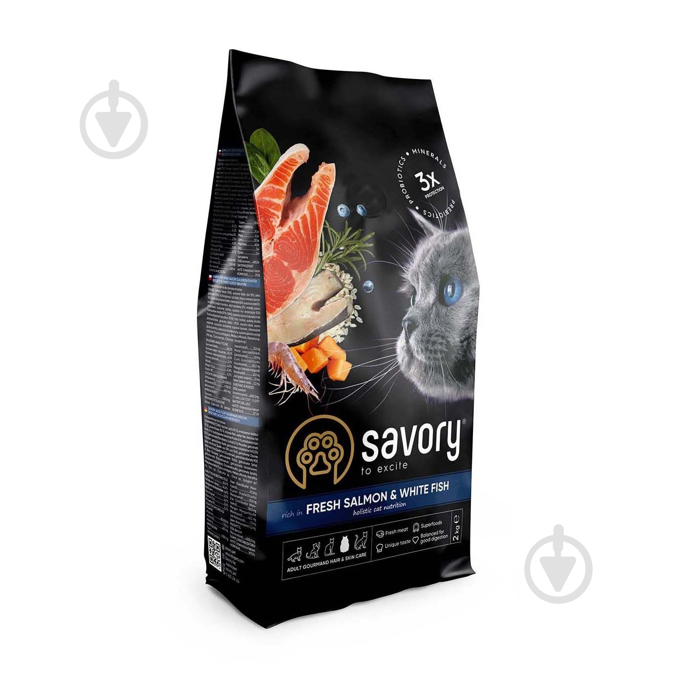 Корм Savory для длинношерстных кошек (лосось) 2 кг - фото 1 Корм Savory для длинношерстных кошек (лосось) 2 кг - фото 1