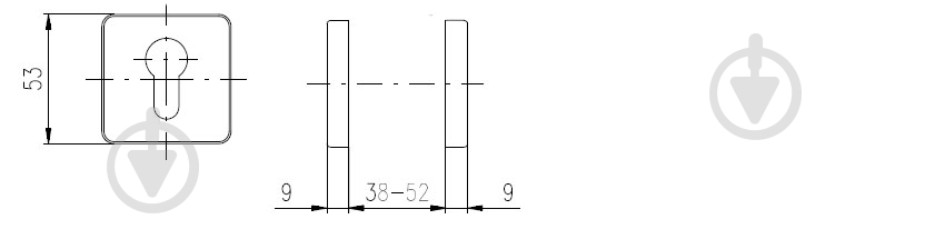 Накладка під WC Rostex DESIGN H53 WC квадратна 38-52 мм нержавіюча сталь - фото 5