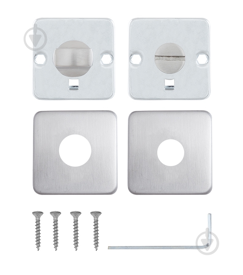 Накладка під WC Rostex DESIGN H53 WC квадратна 38-52 мм нержавіюча сталь - фото 2