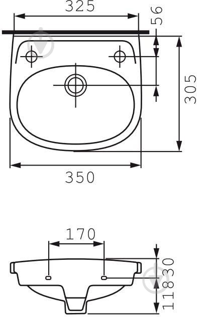 Умывальник Cersanit MITO Eko 35 левый - фото 2