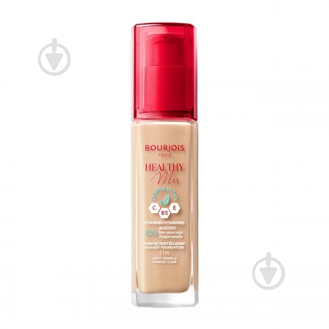 Тональна основа Bourjois HEALTHY MIX (51.2) Golden Vanilla 30 мл - фото 1