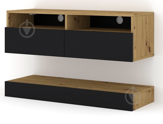 Тумба під ТВ BIM Furniture Duo 2д 1000x300x340 мм дуб артізан/чорний матовий (TV_STAND_DUO_100_PLATFORM_ARTI) - фото 1