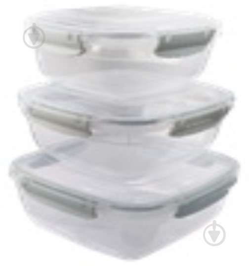 Набір контейнерів Stars Plast 3 шт. 0,9/1,5/2,4 л прозорий/сірий - фото 1