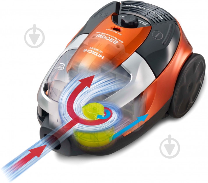 Пылесос Hitachi CV-SE230V24UKRORM без мешка orange - фото 3