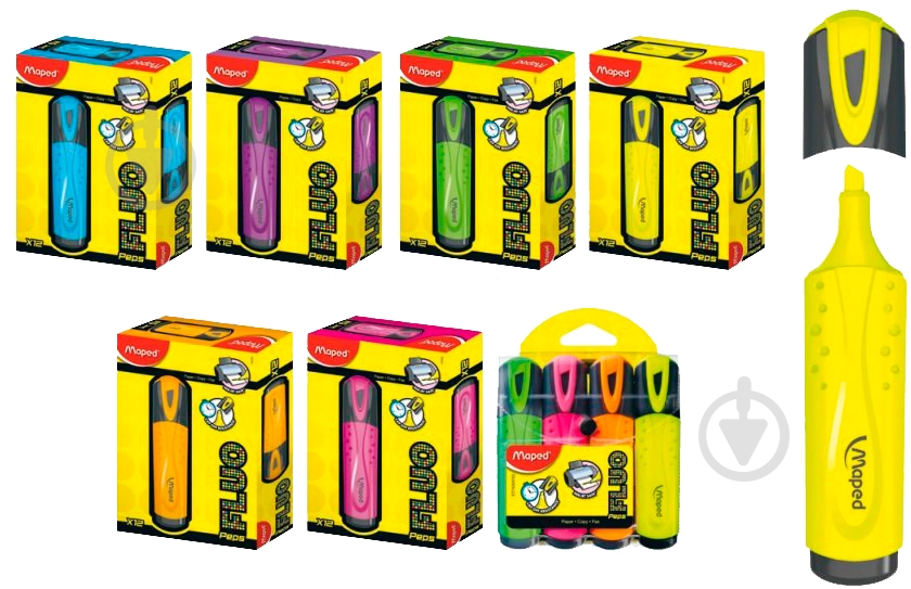 Маркер Maped FLUO PEPS CLASSIC MP.742534 желтый - фото 2 Маркер Maped FLUO PEPS CLASSIC MP.742534 желтый - фото 2